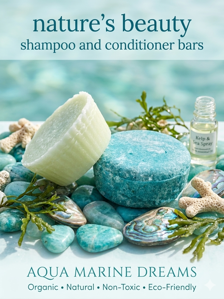 Organic shampoo conditioner bars aquamarine dreams