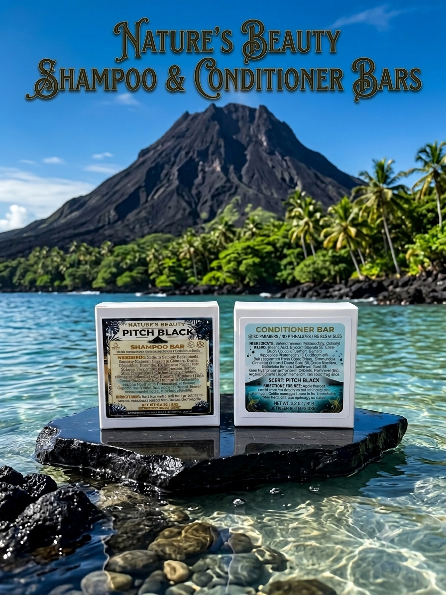 Pitch Black, shampoo and conditioner bar set