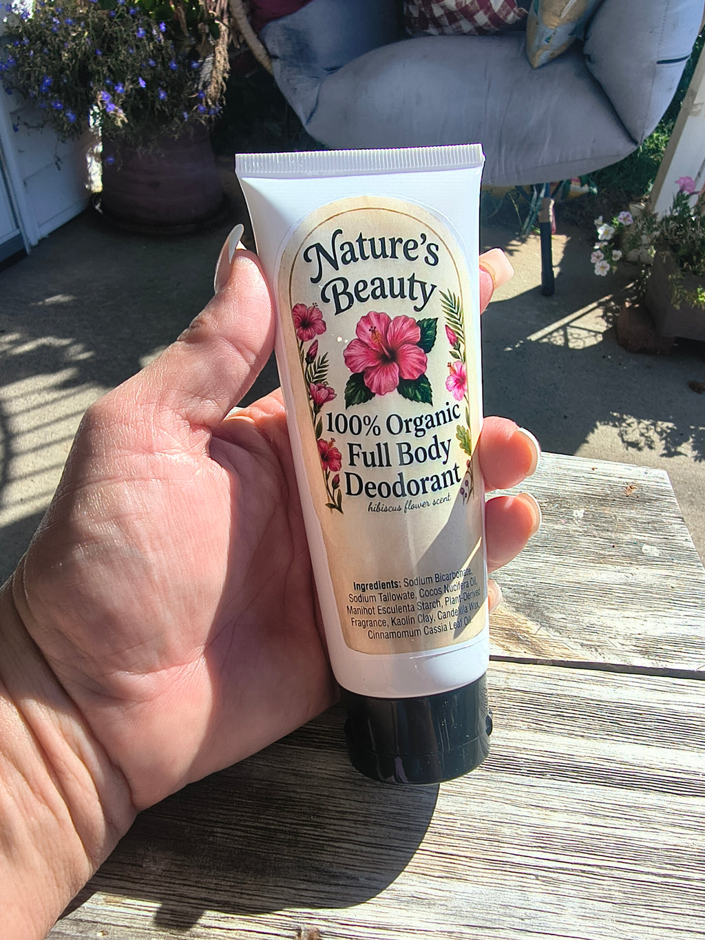 Organic full body deodorant, hibiscus flower