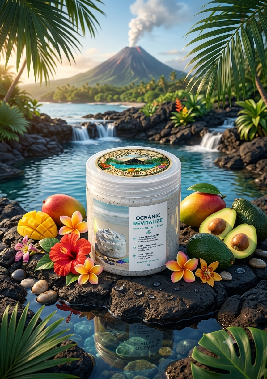 Oceanic revitalize exfoliating scrub, pitch Black scent