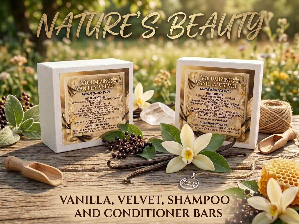 Vanilla velvet, shampoo and conditioner bars set