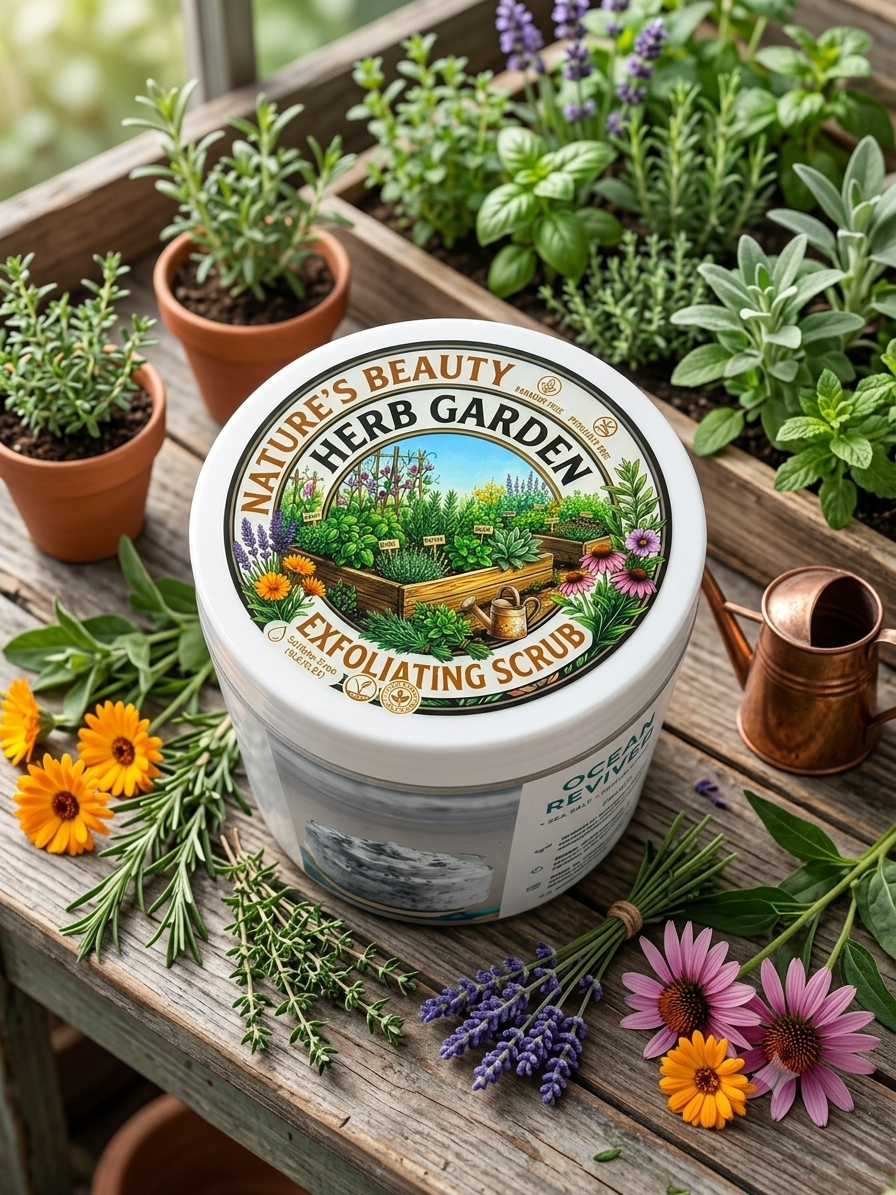Oceanic revitalize exfoliating scrub, herb garden scent